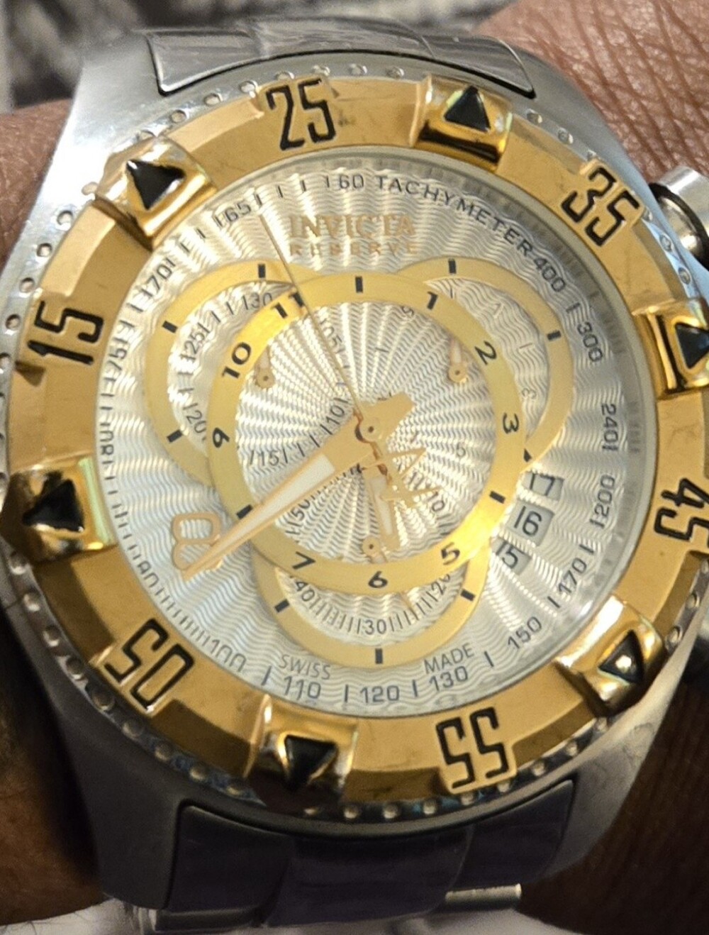 Invicta Men's Gold & Silver Chronograph Jacket-Style Watch